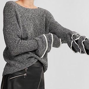 Express Ruffle Layered Bell Sleeve Sweater